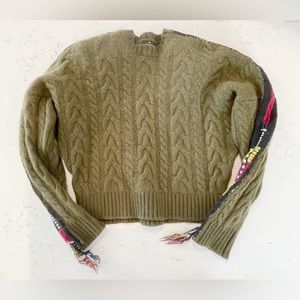 Etro Italian Girocollo Maglia Cable Knit Jacquard Tape Jumper Sweater Size 44